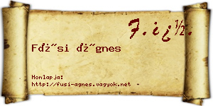 Füsi Ágnes névjegykártya